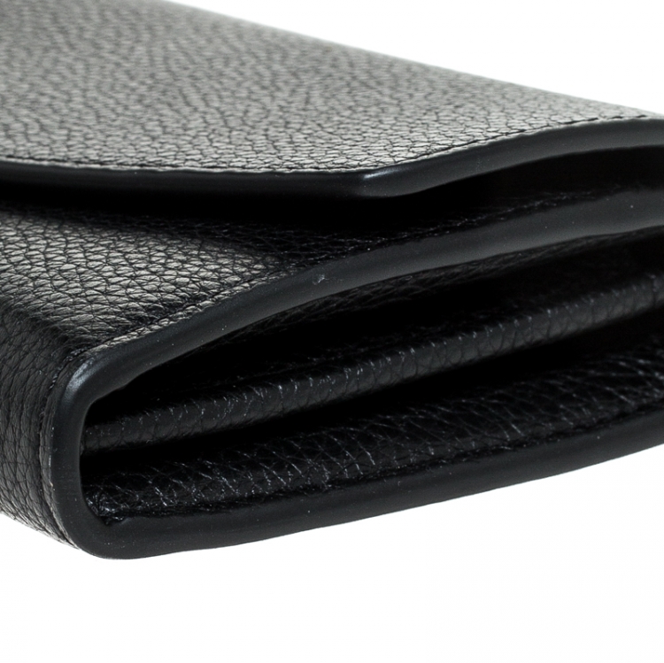 Pre Owned Mulberry Black Leather Darley Continental Wallet