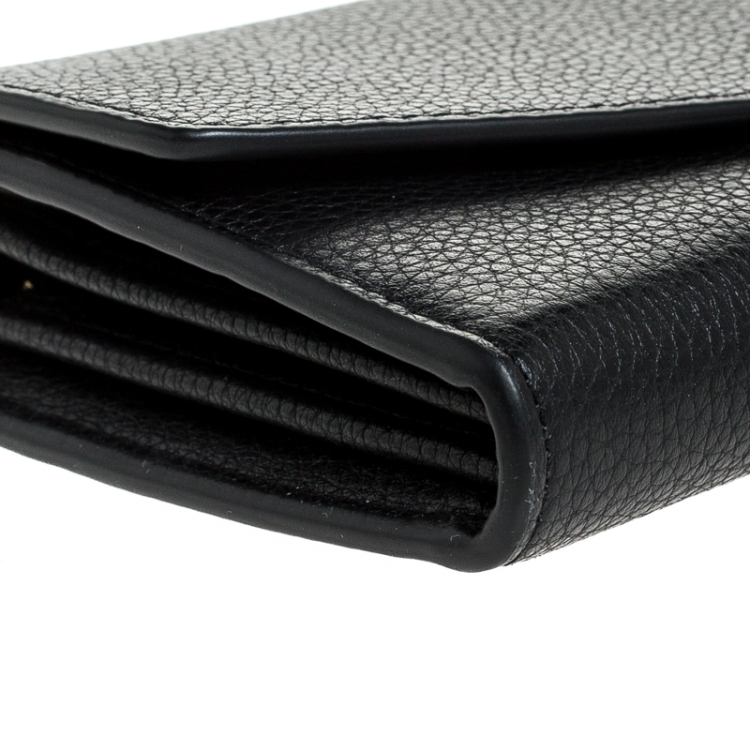 Pre Owned Mulberry Black Leather Darley Continental Wallet