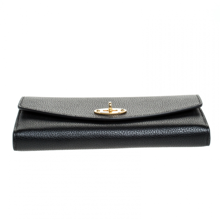 Pre Owned Mulberry Black Leather Darley Continental Wallet