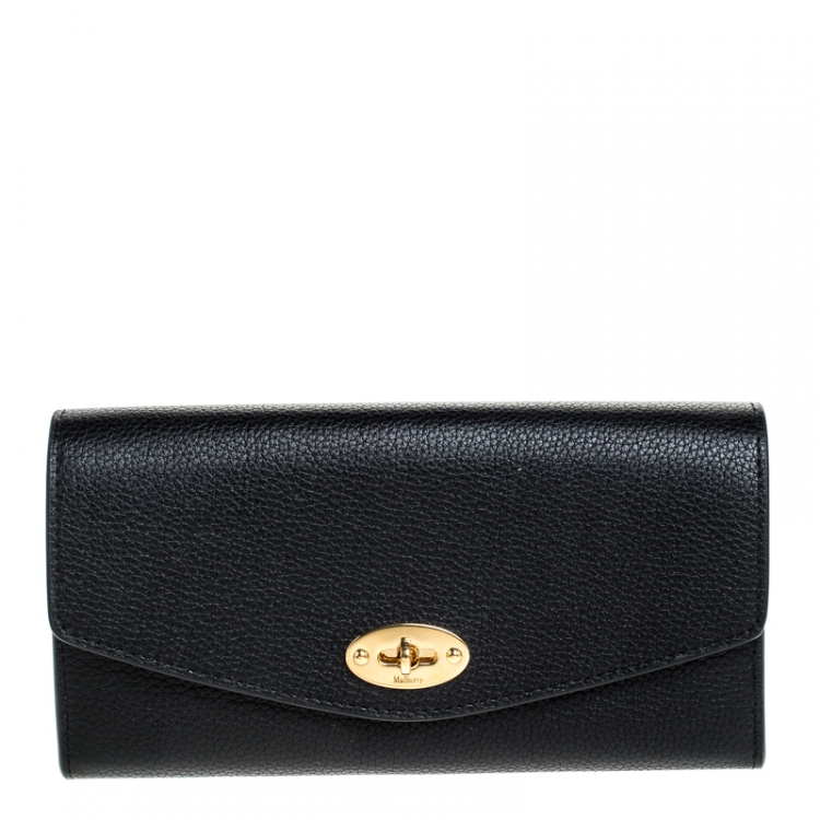 Pre Owned Mulberry Black Leather Darley Continental Wallet