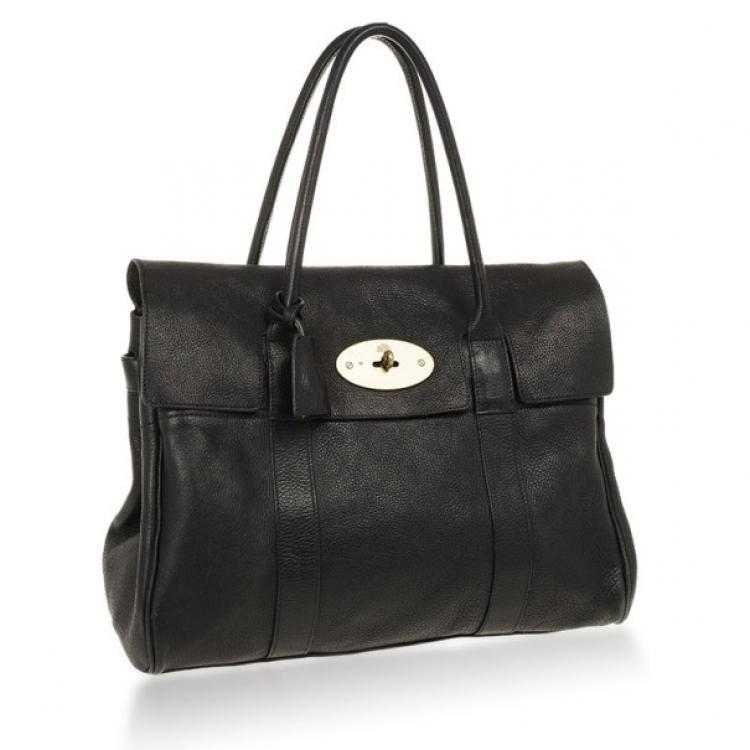 Pre Owned Mulberry Black Leather Bayswater Tote
