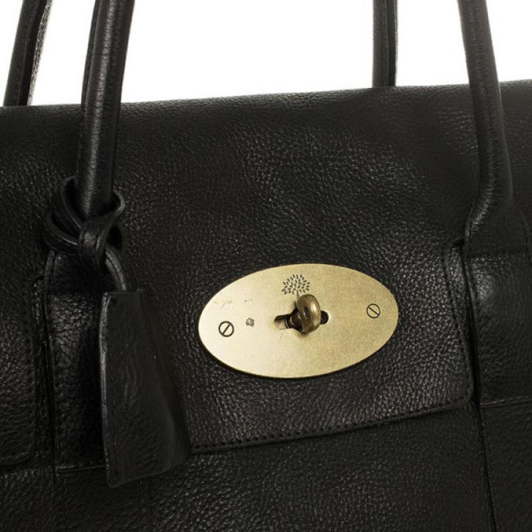 Pre Owned Mulberry Black Leather Bayswater Tote