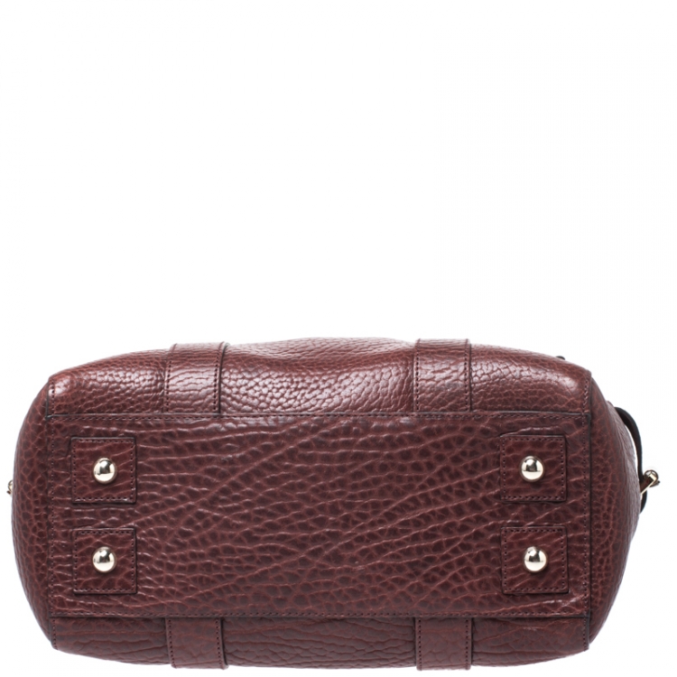 Pre Owned Mulberry Burgundy Leather Medium Bayswater Satchel