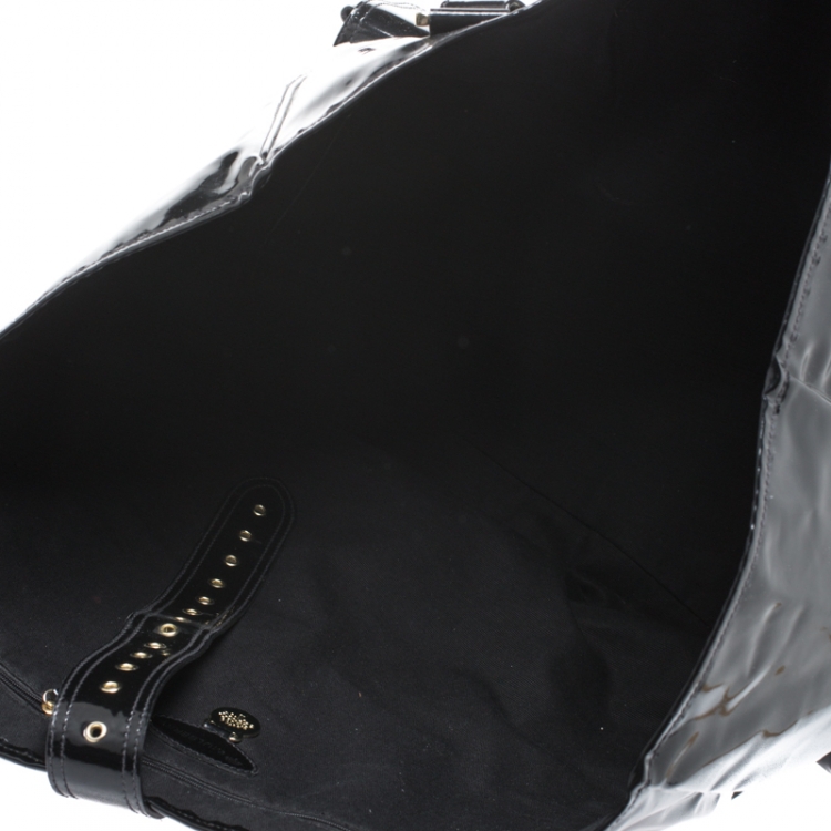 Pre Owned Mulberry Black Patent Leather Roxanne Tote