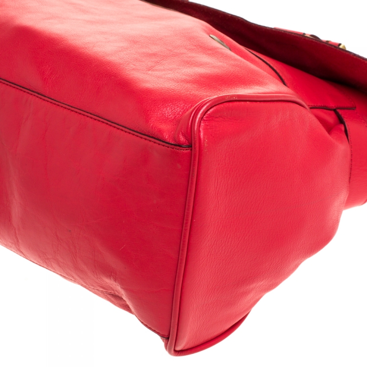 Pre Owned Mulberry Red Leather Oversized Alexa Satchel