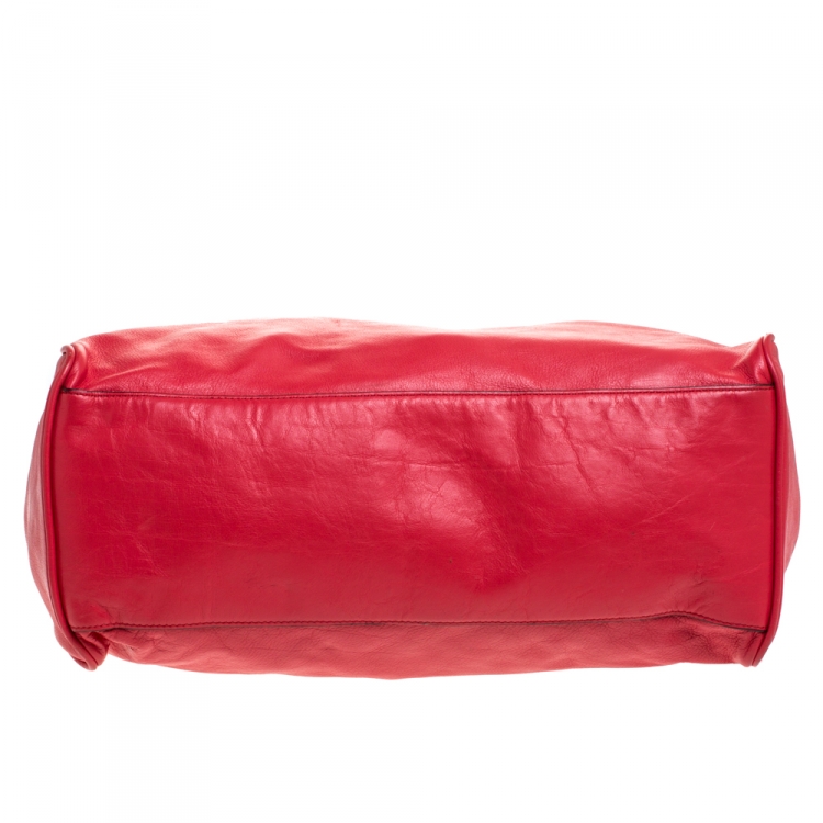 Pre Owned Mulberry Red Leather Oversized Alexa Satchel