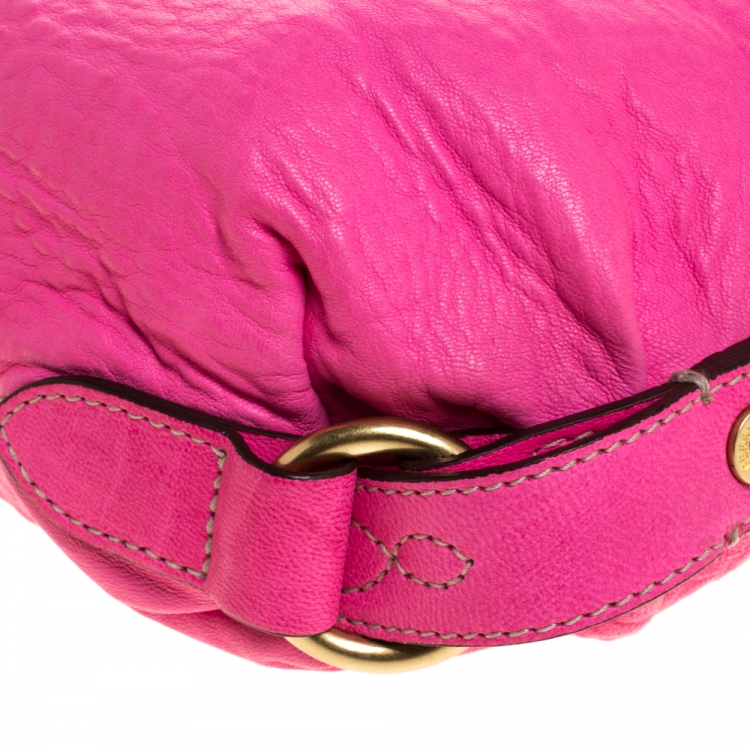 Pre Owned Mulberry Pink Leather Small Hayden Hobo