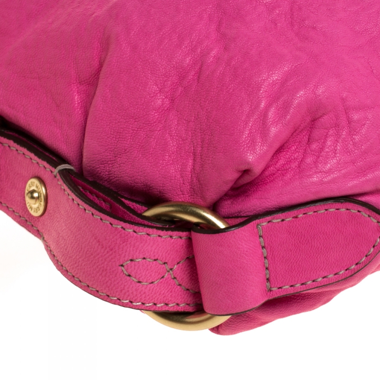 Pre Owned Mulberry Pink Leather Small Hayden Hobo