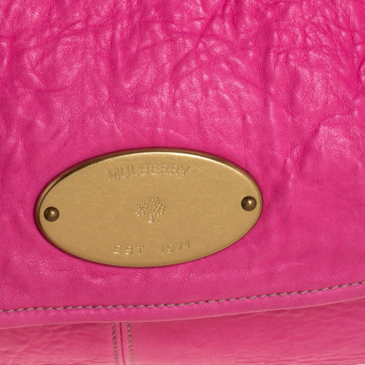 Pre Owned Mulberry Pink Leather Small Hayden Hobo