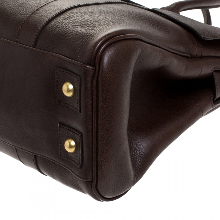 مملوكة م�سبقًا Mulberry Dark Brown Leather Bayswater Satchel