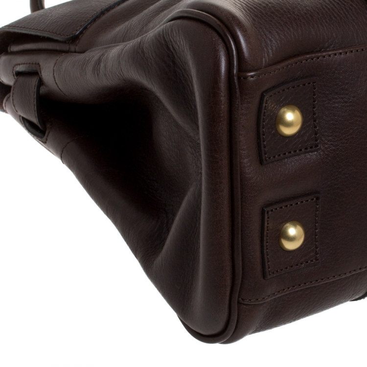مملوكة مسبقًا Mulberry Dark Brown Leather Bayswater Satchel