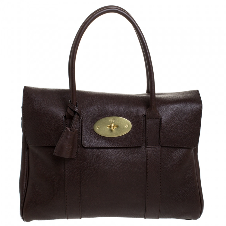 مملوكة مسبقًا Mulberry Dark Brown Leather Bayswater Satchel