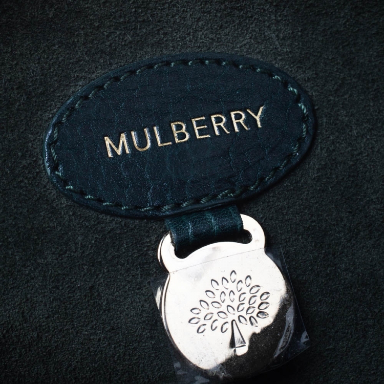 مملوكة مسبقًا Mulberry Pheasant Green Grained Leather Bayswater Satchel