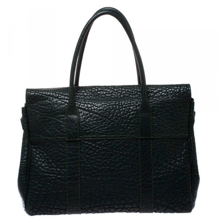 مملوكة مسبقًا Mulberry Pheasant Green Grained Leather Bayswater Satchel