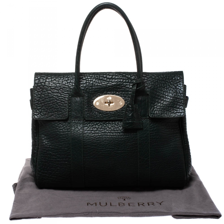 مملوكة مسبقًا Mulberry Pheasant Green Grained Leather Bayswater Satchel