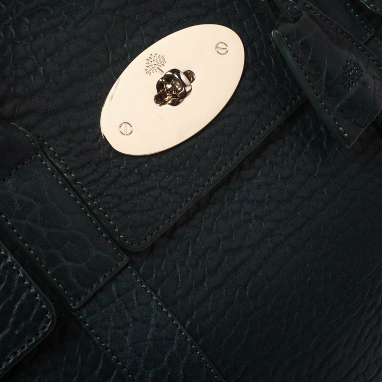 مملوكة مسبقًا Mulberry Pheasant Green Grained Leather Bayswater Satchel
