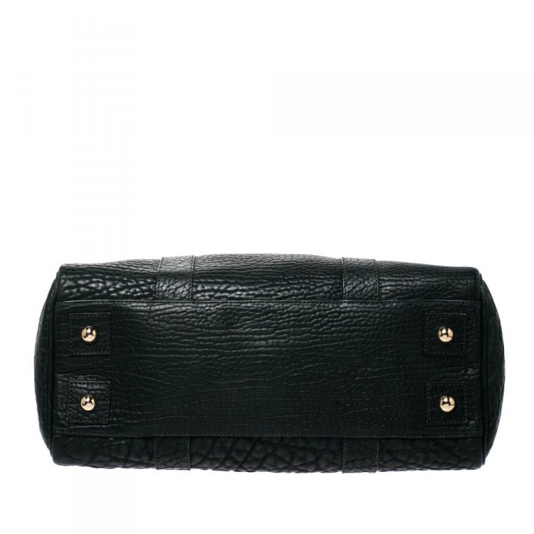 مملوكة مسبقًا Mulberry Pheasant Green Grained Leather Bayswater Satchel