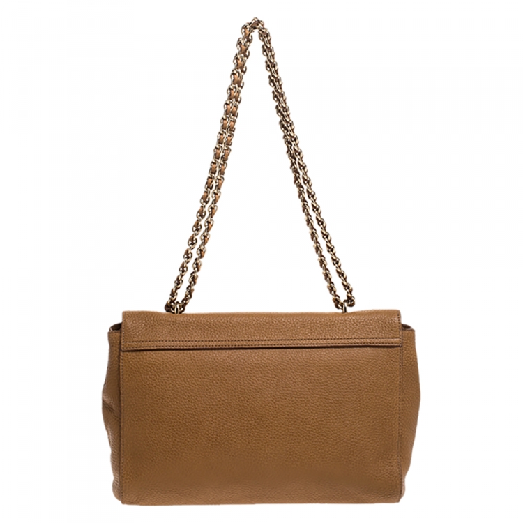 Pre Owned Mulberry Brown Grained Leather Lily Shoulder Bag