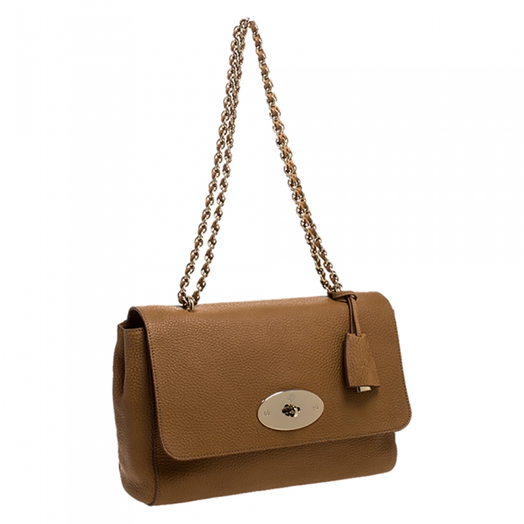 Pre Owned Mulberry Brown Grained Leather Lily Shoulder Bag