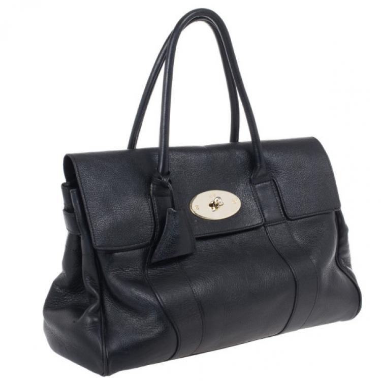 Pre Owned Mulberry Black Leather Bayswater Tote