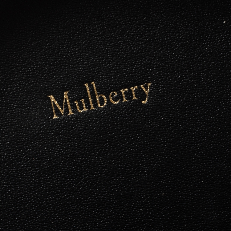 Pre Owned Mulberry Purple Croc Embossed Leather Mini Trunk Wristlet