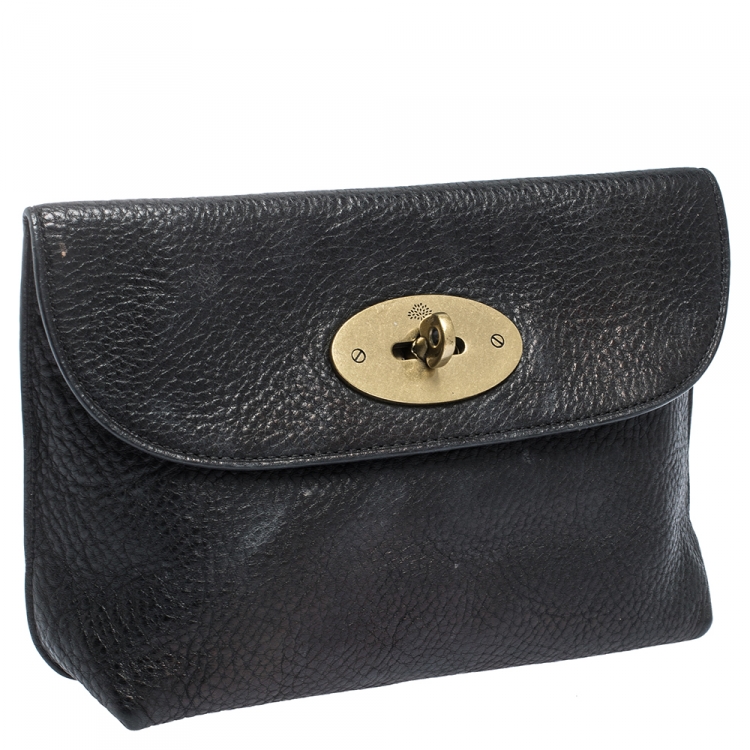 Pre Owned Mulberry Black Leather Pouch 
