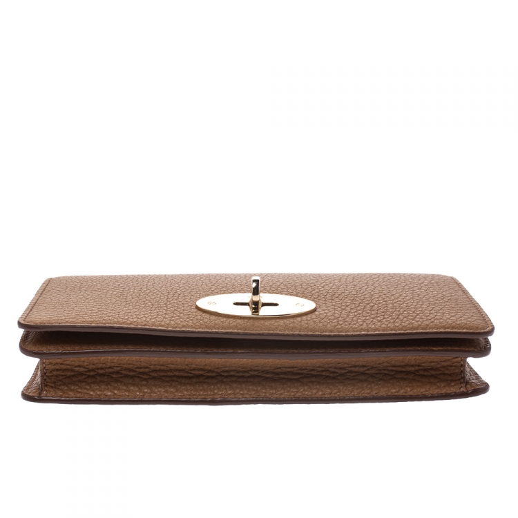 Pre Owned Mulberry Brown Leather Bayswater Chain Clutch