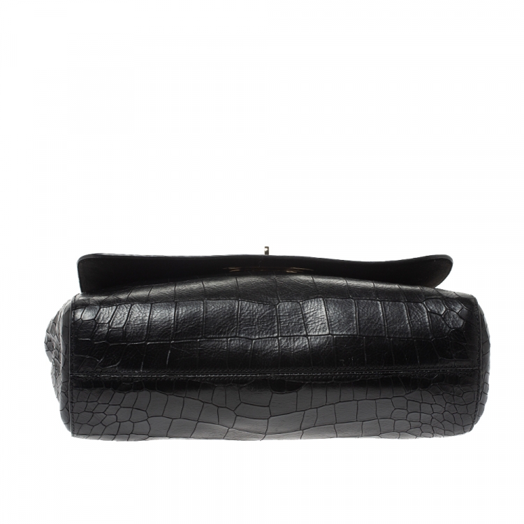 mulberry black croc lily