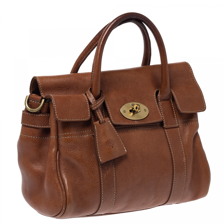Pre Owned Mulberry Brown Leather Small Bayswater Satchel