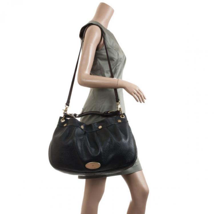 Pre Owned Mulberry Black Textured Leather Crossbody