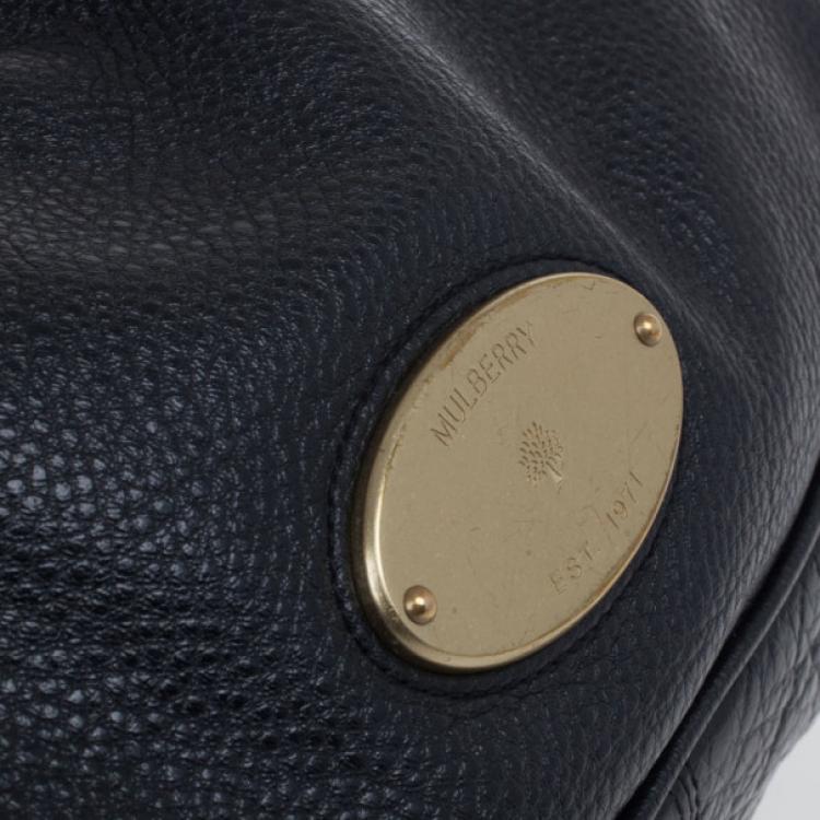 Pre Owned Mulberry Black Textured Leather Crossbody