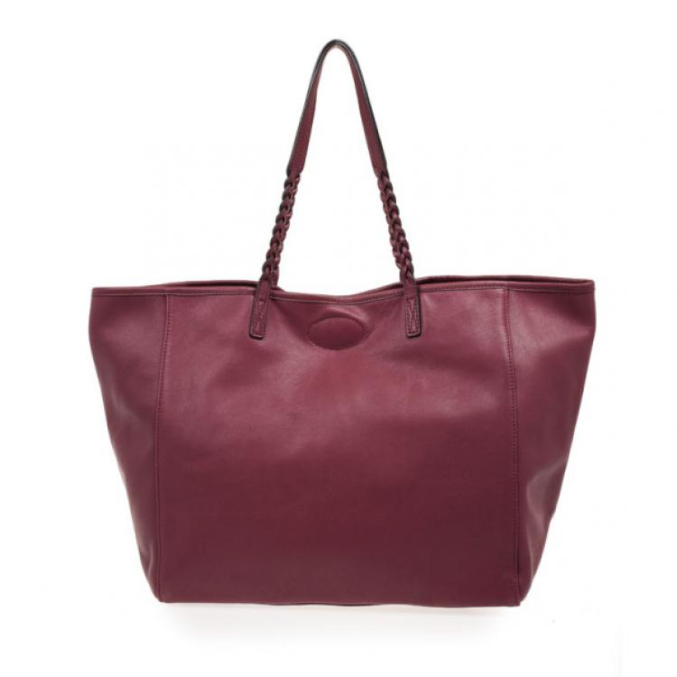 Pre Owned Mulberry Maroon Leather Medium Dorset Tote 