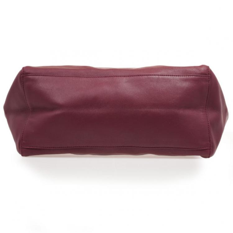 Pre Owned Mulberry Maroon Leather Medium Dorset Tote 