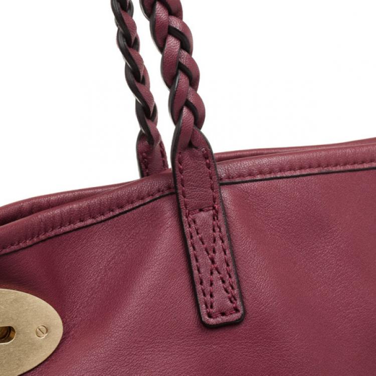 Pre Owned Mulberry Maroon Leather Medium Dorset Tote 