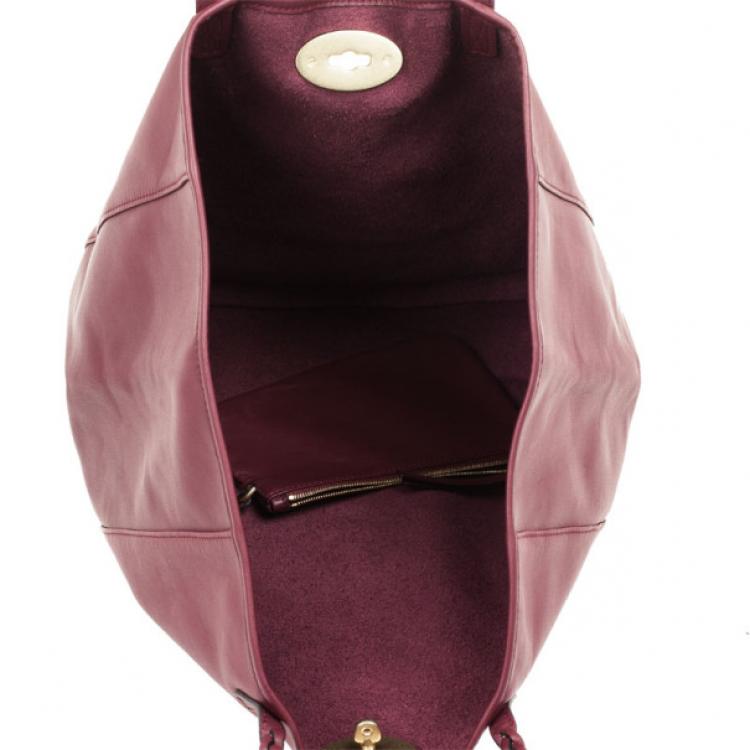 Pre Owned Mulberry Maroon Leather Medium Dorset Tote 