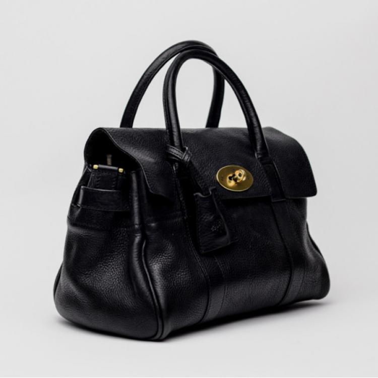 Pre Owned Mulberry Black Leather Bayswater Tote