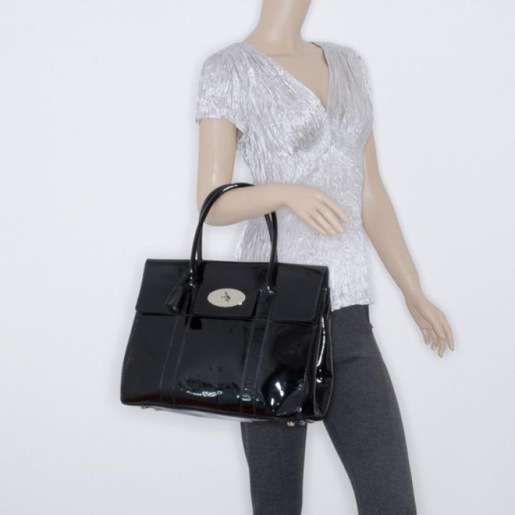 Pre Owned Mulberry Black Patent Bayswater