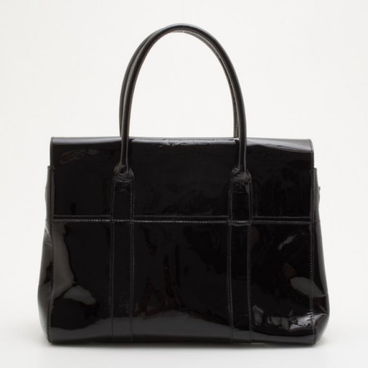 Pre Owned Mulberry Black Patent Bayswater