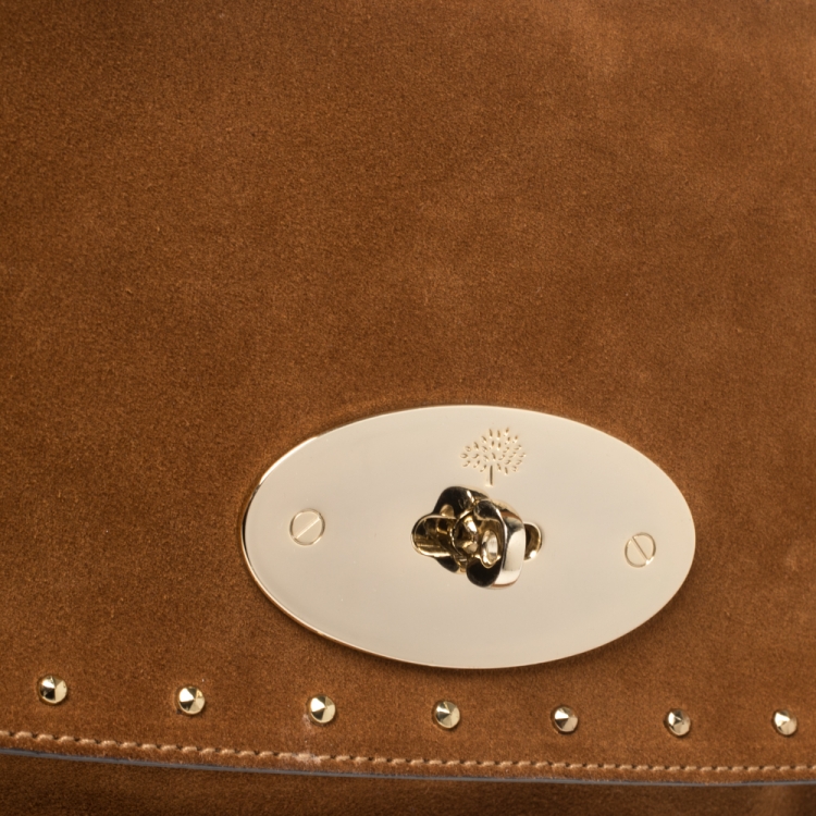 Pre Owned Mulberry Brown Suede Small Lily Crossbody Bag