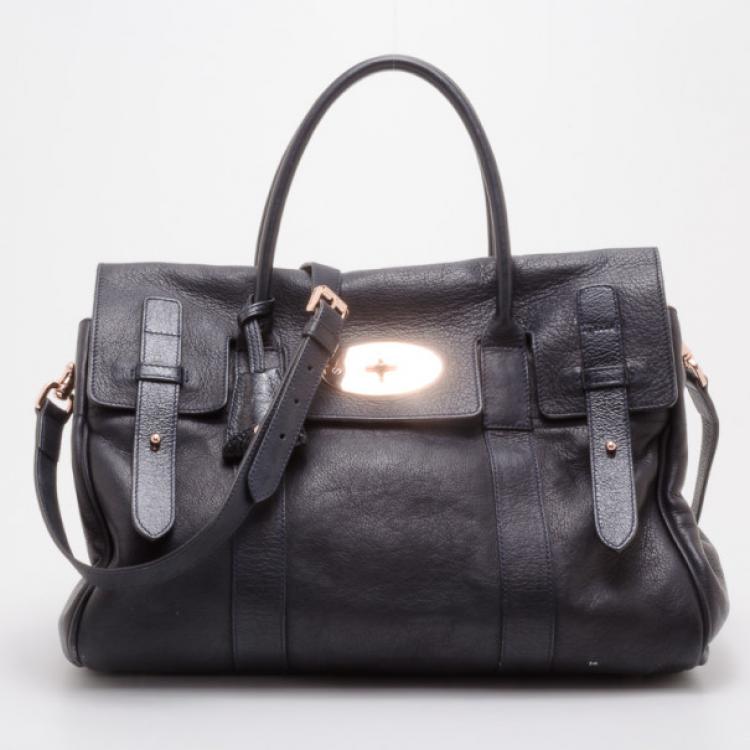 مملوكة مسبقًا Mulberry Black Heritage Baywater with Rose Gold Hardware