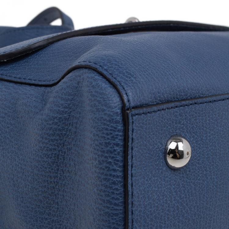 Pre Owned Mulberry Blue Leather Small Del Rey Satchel