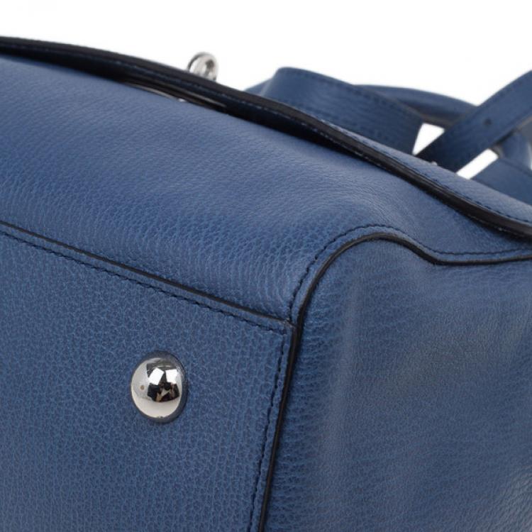 Pre Owned Mulberry Blue Leather Small Del Rey Satchel