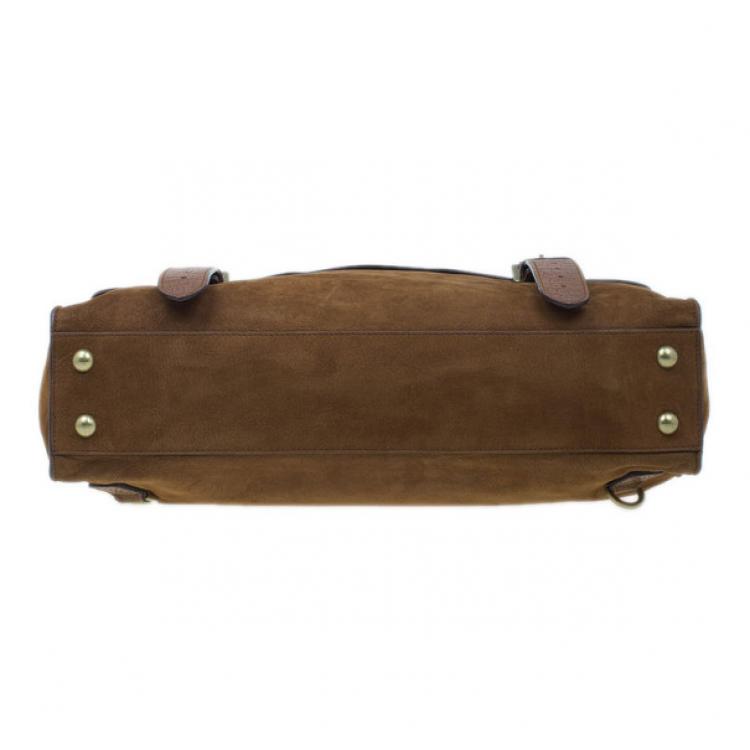 Pre Owned Mulberry Cognac Leather Ted Convertible Messenger Bag