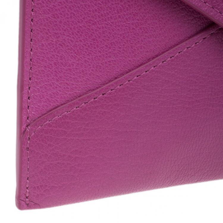 Pre Owned Mulberry Purple Leather Envelope Wallet