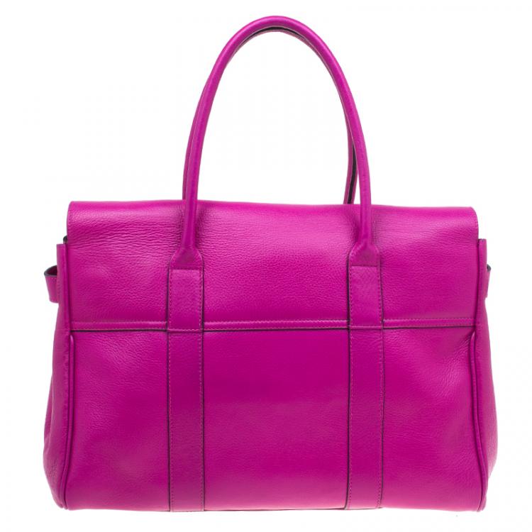 Pre Owned Mulberry Pink Pebbled Leather Bayswater Satchel