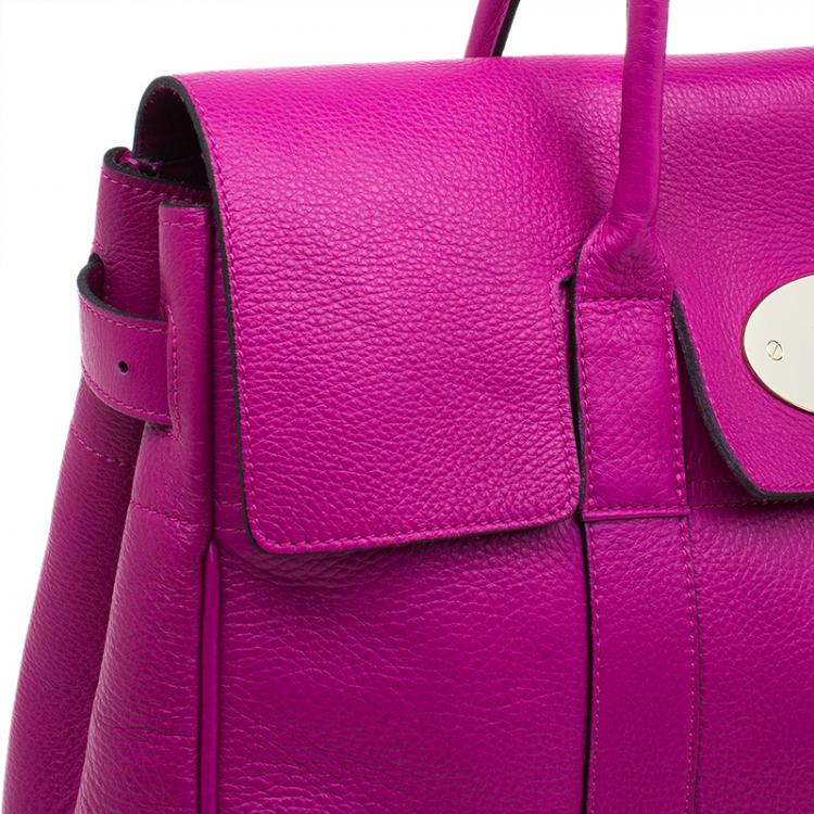 Pre Owned Mulberry Pink Pebbled Leather Bayswater Satchel