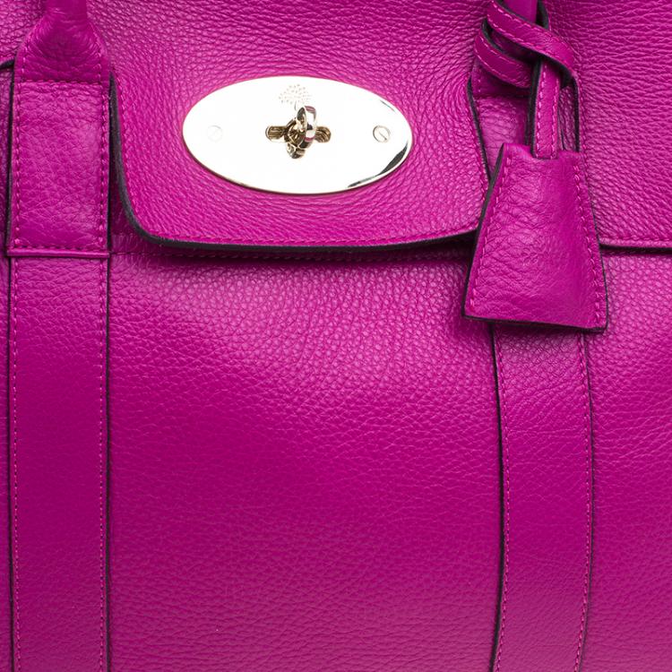 Pre Owned Mulberry Pink Pebbled Leather Bayswater Satchel