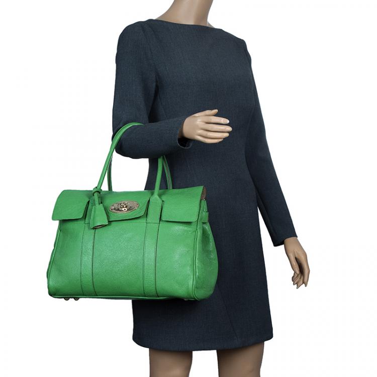 Pre Owned Mulberry Green Leather Bayswater Satchel