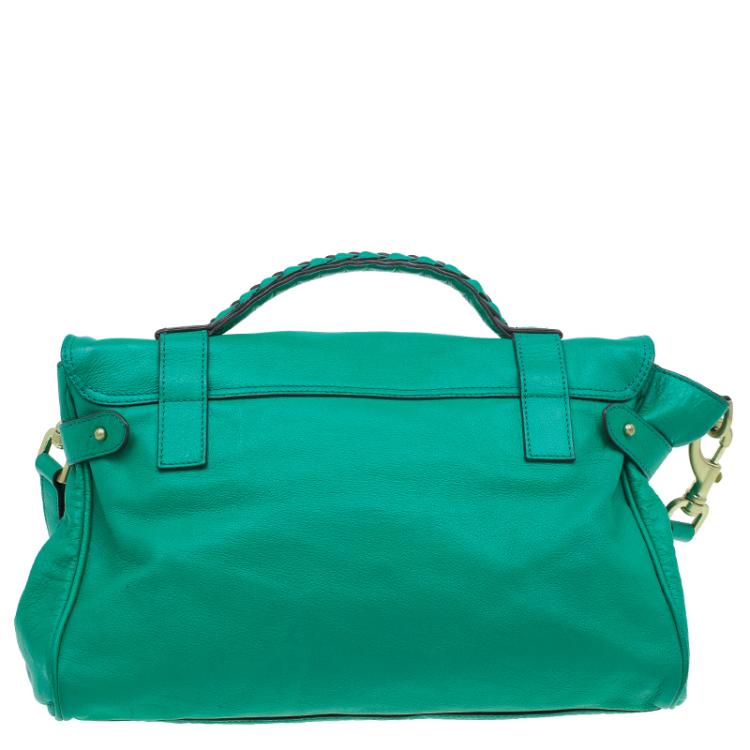 Pre Owned Mulberry Green Leather Alexa Shoulder Bag