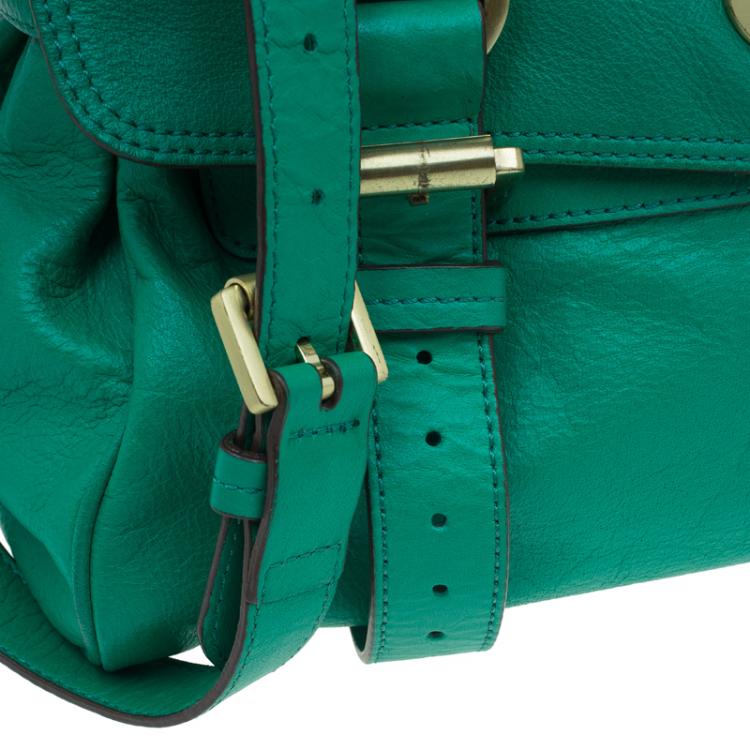 Pre Owned Mulberry Green Leather Alexa Shoulder Bag